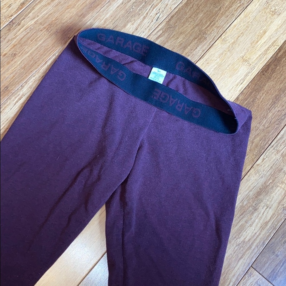 maroon garage leggings with foldable waistband